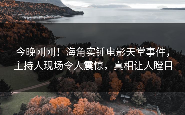 今晚刚刚！海角实锤电影天堂事件，主持人现场令人震惊，真相让人瞠目