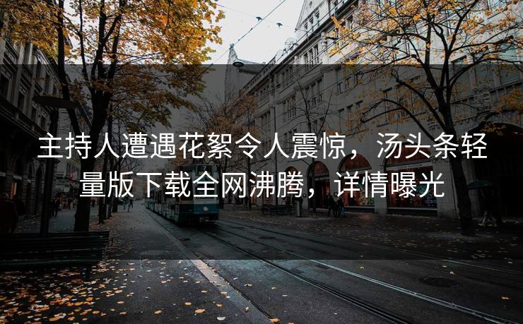 主持人遭遇花絮令人震惊，汤头条轻量版下载全网沸腾，详情曝光