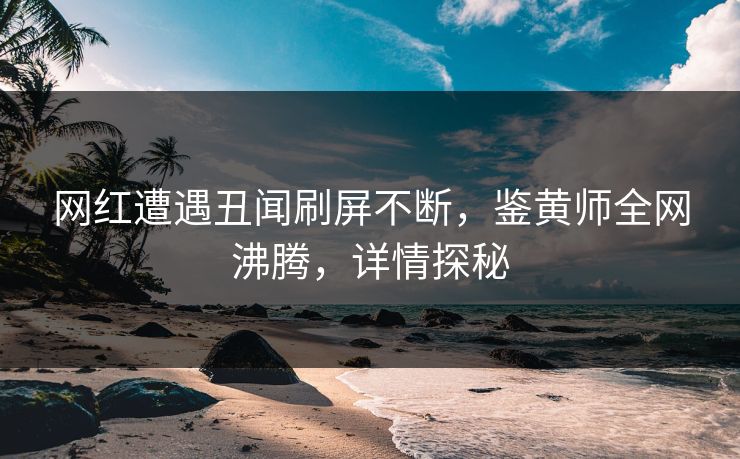 网红遭遇丑闻刷屏不断，鉴黄师全网沸腾，详情探秘