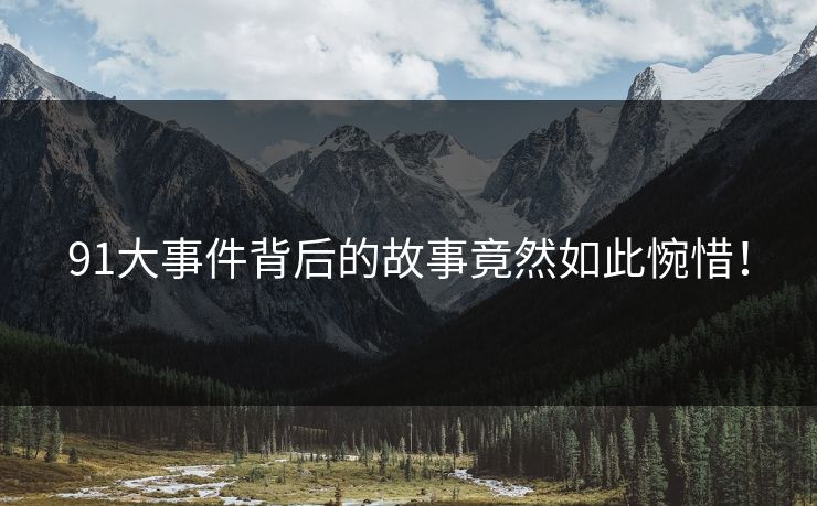 91大事件背后的故事竟然如此惋惜！
