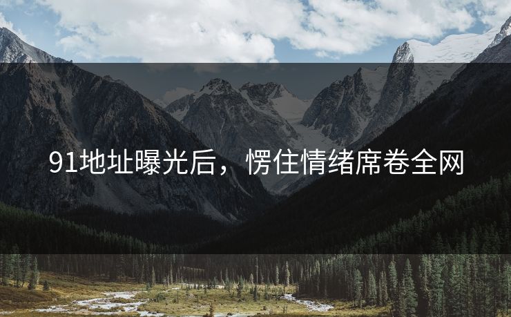 91地址曝光后，愣住情绪席卷全网