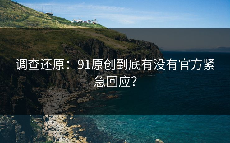 调查还原：91原创到底有没有官方紧急回应？