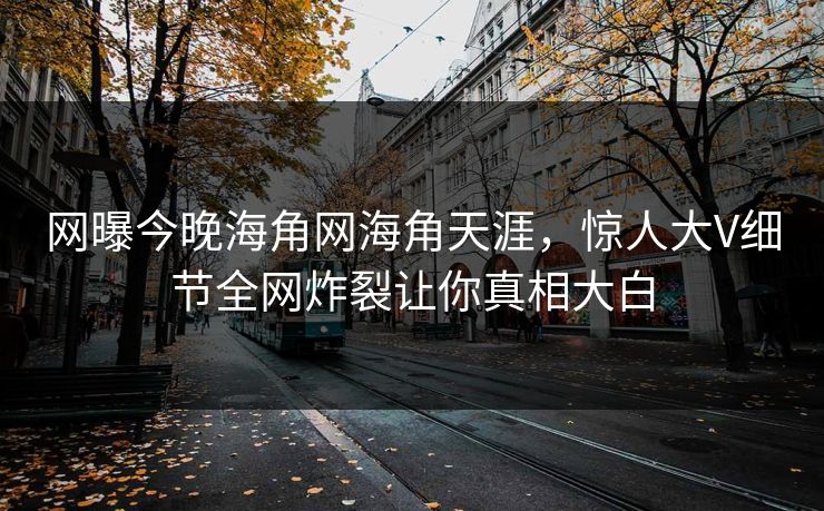 网曝今晚海角网海角天涯，惊人大V细节全网炸裂让你真相大白