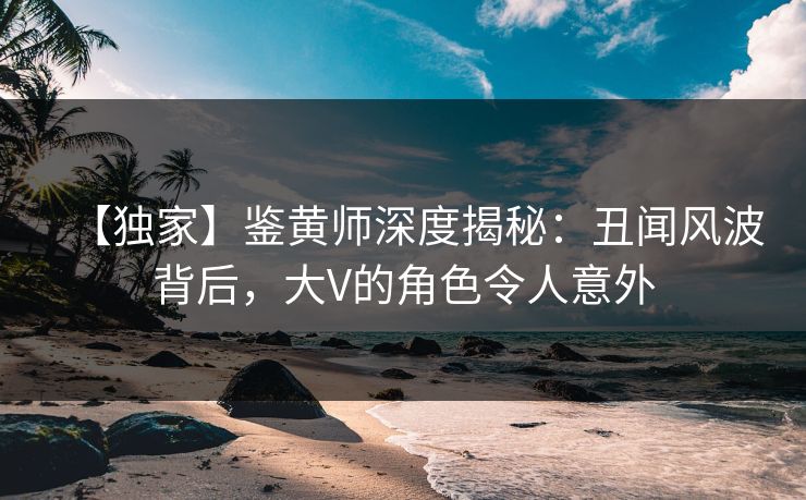 【独家】鉴黄师深度揭秘：丑闻风波背后，大V的角色令人意外